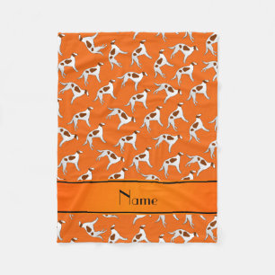 Couverture Polaire Nom personnalisé orange borzoi chien motif