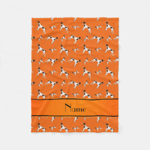 Couverture Polaire Nom personnalisé orange Pointer chiens