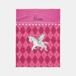 Couverture Polaire Nom personnalisé pegasus Jacquard rose
