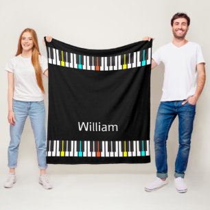 Couverture Polaire Nom personnalisé Pianist Piano Keys