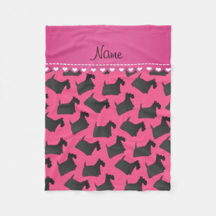 Couverture Polaire Nom personnalisé pink scottish terrier chiens