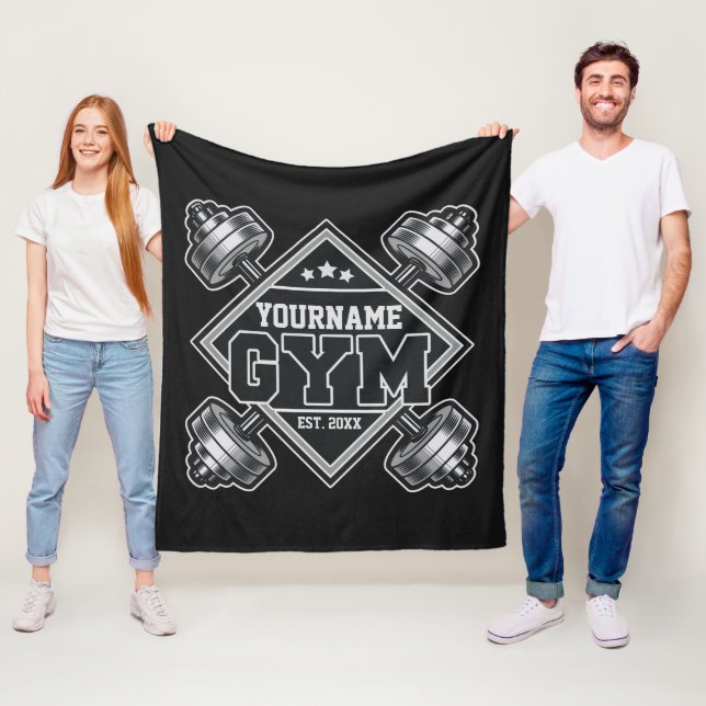 Couverture Polaire Nom personnalisé Poids Accueil Crossfit Gym (En situation)
