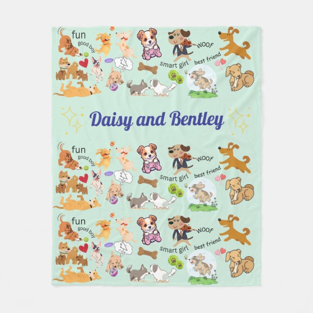 Couverture Polaire Nom personnalisé pour enfant et animal de compagni (Devant)