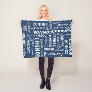 Couverture Polaire Nom personnalisé pour le bleu marine de Conner