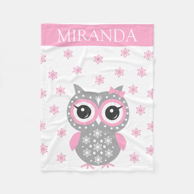 Couverture Polaire Nom personnalisé Receveur Bébé Fille Blanche Ceint (Devant)