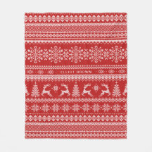 Nom personnalisé rouge et blanc Chandail de Noël