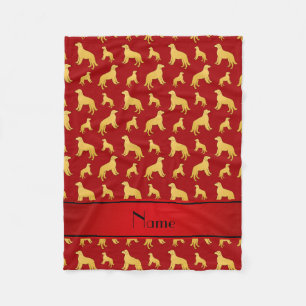 Couverture Polaire Nom personnalisé rouge Golden Retriever chiens