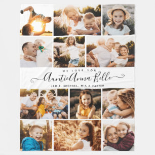 Couverture Polaire Nom personnalisé Script We Love you Modern Photo
