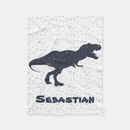Couverture Polaire Nom personnalisé T-Rex Blanche-Toison, Petit