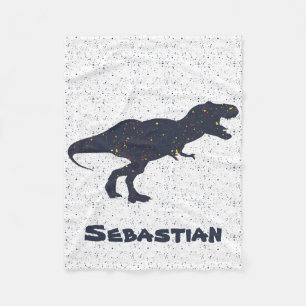 Couverture Polaire Nom personnalisé T-Rex Blanche-Toison, Petit