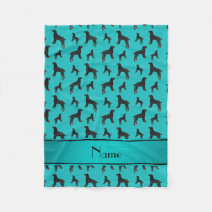 Couverture Polaire Nom personnalisé turquoise champ spaniel chiens