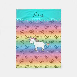 Couverture Polaire Nom personnalisé unicorn arc-en-ciel arcs de diama