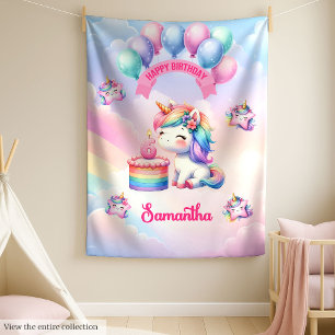 Couverture Polaire Nom personnalisé Unicorn Blanket 6e fille annivers