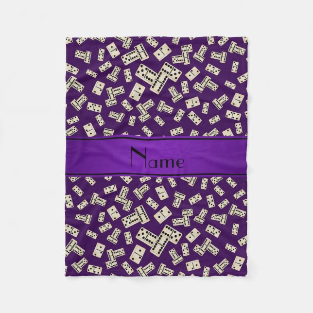 Couverture Polaire Nom personnalisé violet dominos (Devant)