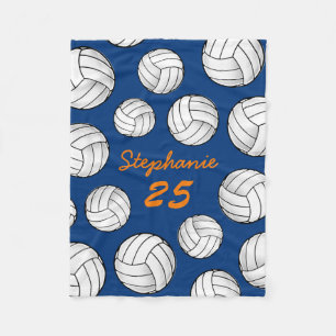 Couverture Polaire Nom personnalisé Volleyball Marine Fleece Blanche