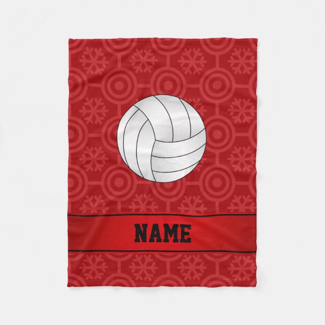 Couverture Polaire Nom personnalisé volleyball noir rouge flèches de  (Devant)