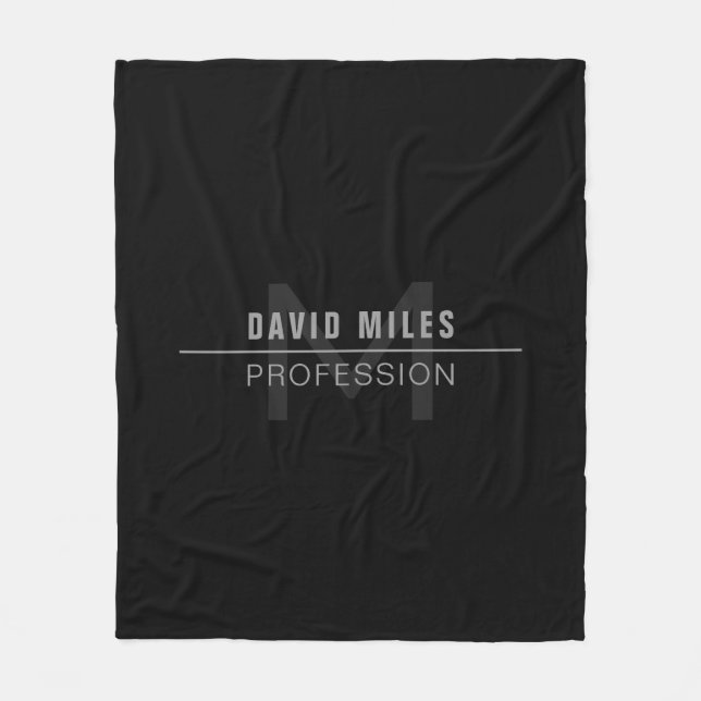 Couverture Polaire Nom professionnel moderne Dark Grey (Devant)