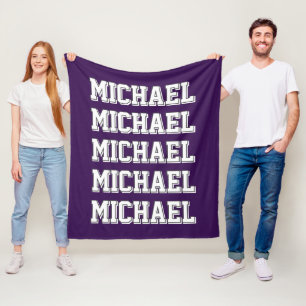 Couverture Polaire Nom Purple personnalisé