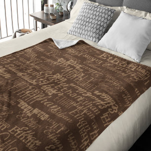 Couverture Polaire Nom répété sur Brown Stylish tout-sur-imprimé
