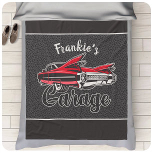 Couverture Polaire NOM Rétro Red Caddy Vintage Classic Car Garage