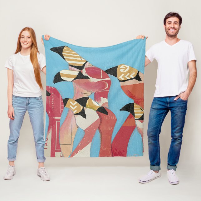 Couverture Polaire Nombre de Flamants roses (En situation)