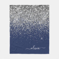 Noms de fille en paillettes bleu marine argenté