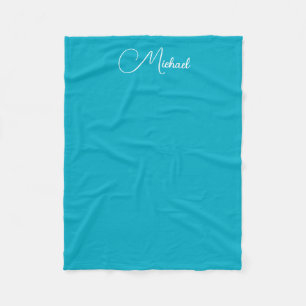 Couverture Polaire Noms de texte manuscrits personnalisés Petit bleu