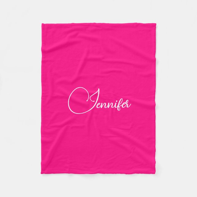 Couverture Polaire Noms de texte personnalisables Wow Modèle rose (Devant)
