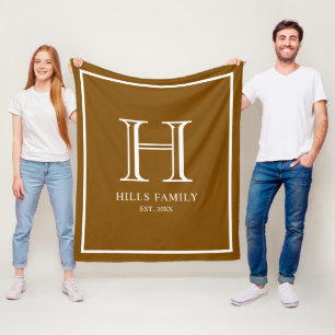 Couverture Polaire Noms des couples de Mariages Brown et blancs Monog