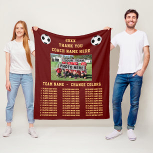 Couverture Polaire Noms des photographes et des joueurs de foot Cadea