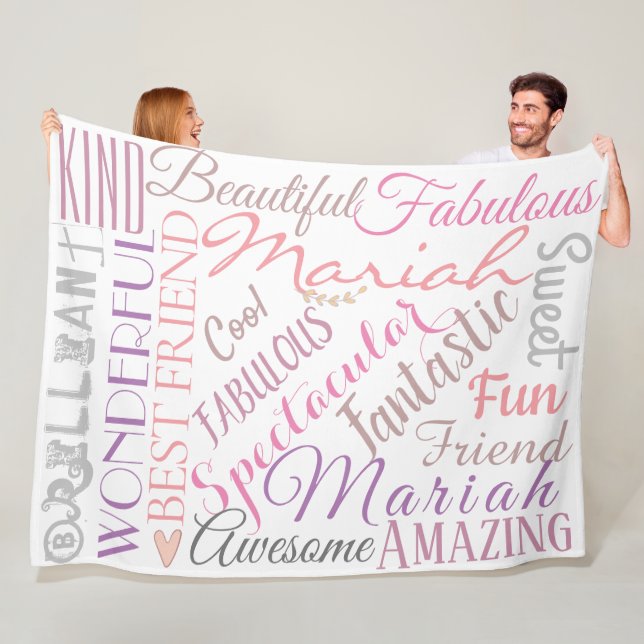 Couverture Polaire Noms et mots d'amour personnalisés 'n amitié' (En situation)