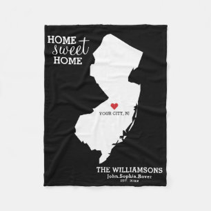 Couverture Polaire Noms faits sur commande de carte d'état de New