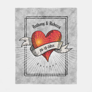 Couverture Polaire Noms modernes des couples du coeur rouge