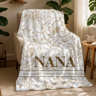 Couverture Polaire Noms NANA personnalisés marron
