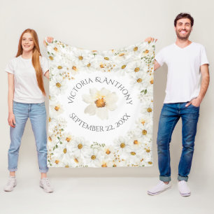 Couverture Polaire Noms personnalisés Date Faisy Mariage floral