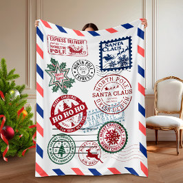 Couverture Polaire North Pole Santa Mail Christmas