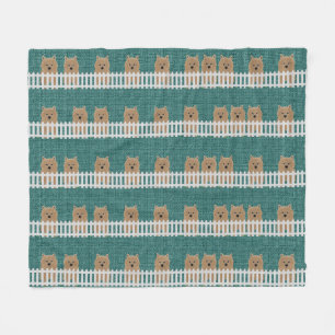 Couverture Polaire Norwich Terrier Fleece Blanche