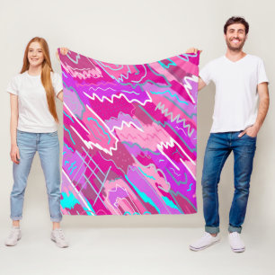 Couverture Polaire Nostalgie des années 90 Pop Art en Magenta