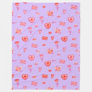Couverture Polaire Notes d'amour et douceurs de la Saint-Valentin