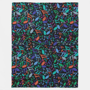 Couverture Polaire Notes de musique colorée