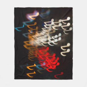 Couverture Polaire notes musicales Abstraites : lumières bokeh arrièr