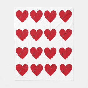 Couverture Polaire Notes musicales dans le coeur, Fleece Blanket
