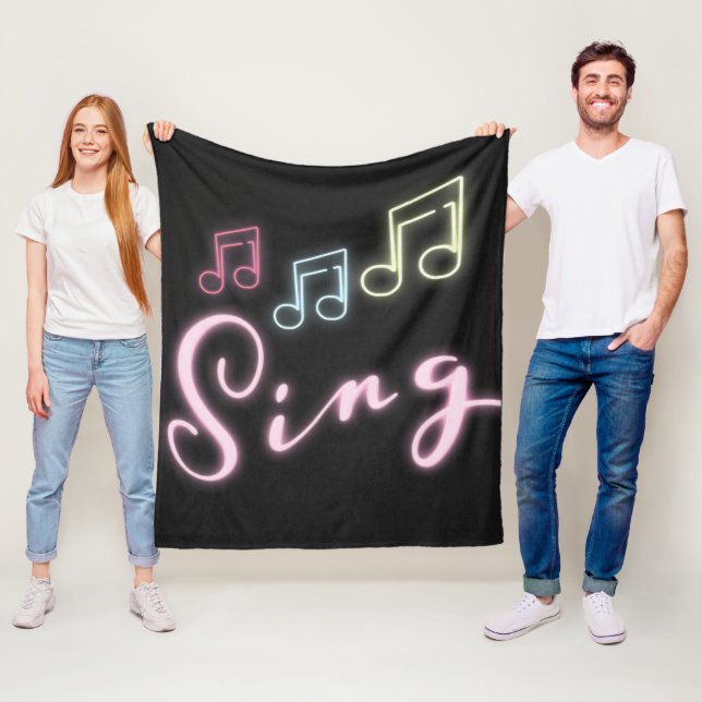 Couverture Polaire Notes musicales de Sing Neon (En situation)