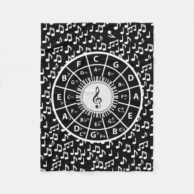 Couverture Polaire Notes musicales et cercle des cinquièmes (Devant)