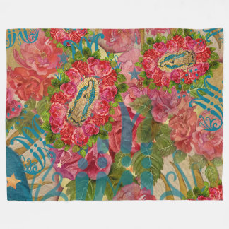Couverture Polaire Notre-Dame de Guadalupe & Blanche en polaire Rose