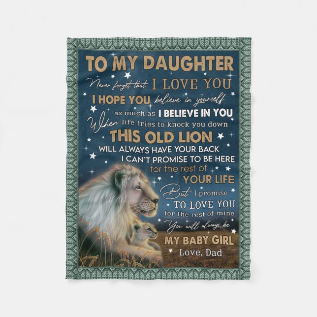 Couverture Polaire N'Oubliez Jamais Que Je T'Aime - Don Pour Fille (Devant)