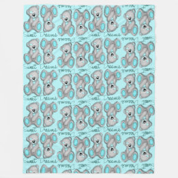 Couverture Polaire Nounours Doux Rêves Teddy-cyan