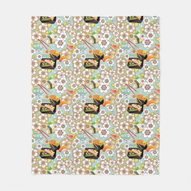 Couverture Polaire Nourriture japonaise : Motif 4 de sushi (Devant)