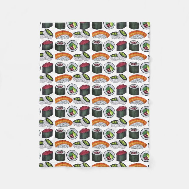 Couverture Polaire Nourriture japonaise Sushi Tuna Roll Saumon Nigiri (Devant)