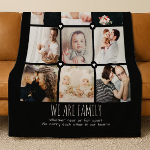 Couverture Polaire Nous Sommes Famille Personnalisé Texte 9-Photo Col